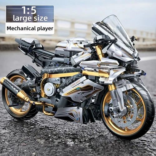 New BMW R1250 GS 1:5 Motorcycle 2045Pcs Building Blocks Model Set MOC Unbranded