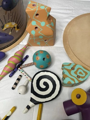 Vintage 1989 ZoLO 2 Playsculpture Set Higashi Glaser Design Wooden Art Toy Lot w