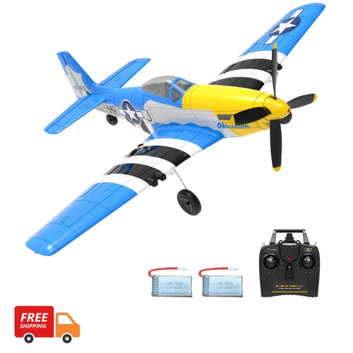 RC Airplane Mustang P51 4CH 400mm Wingspan With Gyro 6 Axis One-Key Aerobatic US