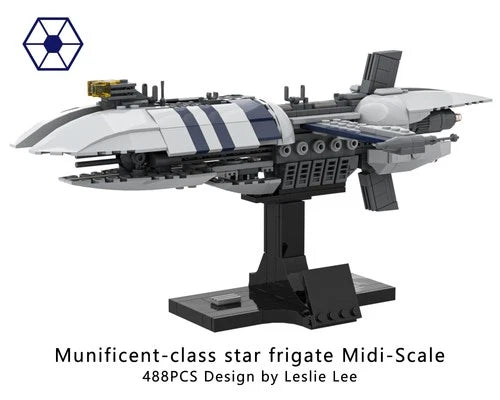 Munificent Class Star Frigate Midi Scale MOC Building Blocks Spaceship 494 Parts