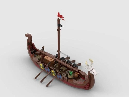 MOC-182527 Viking Village Expansion ship building blocks Toys Christmas gift