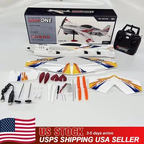 US QIDI-550 3D RC Airplane 500mm Wingspan One-Key Hanging Stunt RC Model Vehicle