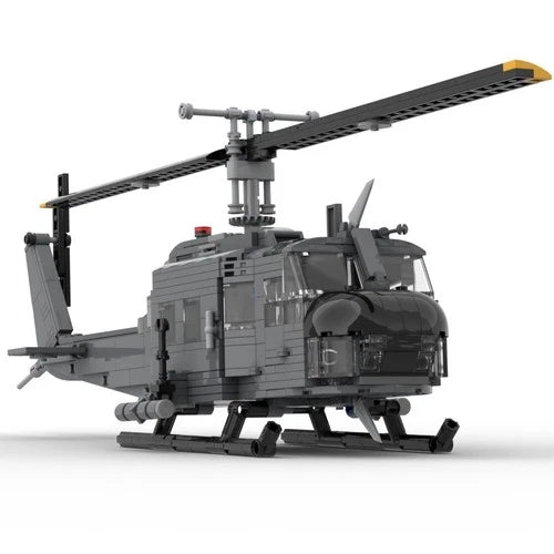Modubrix Mocs Building Blocks UH-1H Iroquois Huey Helicopter Set Bricks Toys Kit