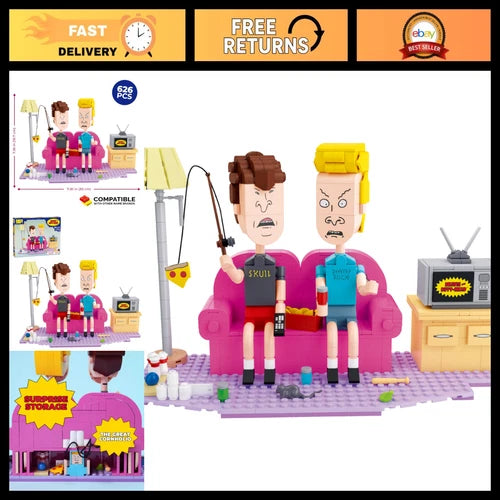 Couch Building Kit 626 Pieces - Beavis and Butt-Head Diorama, Collectible for Ad
