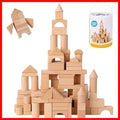 Pidoko 100 Pcs Wooden Building Blocks - Educational and Safe for Toddlers