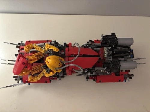 LEGO Technic Red Tracked Vehicle Build with Yellow Cockpit, Age 8+