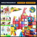 Magnetic Building Tiles Set - 112 PCS 3D STEM Construction Blocks for Kids 4-8