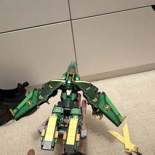 MEOW Ninjago Green Ninja Mech & Jet Spaceship Build Bulk Lot, Plastic