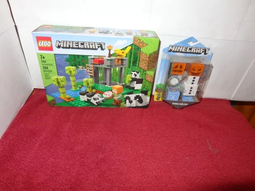 NEW 2 PIECE LEGO MINDCRAFT SNOW GOLEM+ 204 PIECE PANDA NURSERY BUILDING KIT L218