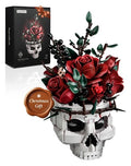 iATOM Skull Roses Flower Bouquet Building Set, Skull Planter Botanical Collec...