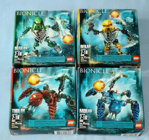 Lego Bionicle MATORAN & HYDRUKA RAHI of Mahri Nui 8929 8930 8931 8932 in Boxes