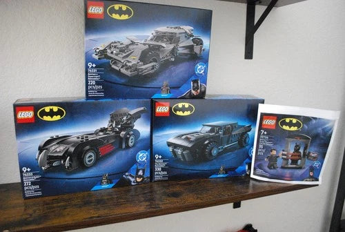 LEGO Batman: Batmobiles (Lot of 3) w/ Bruce Wayne & Batsuit GWP