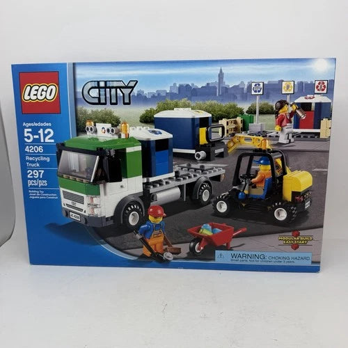 NEW LEGO CITY 4206 Recycling Truck Building Kit Retired Set Forklift