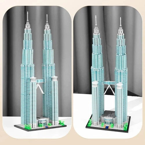 MOC Petronas Towers 1:800 Iconic Skyscraper Architecture 5839 Pieces toy gift