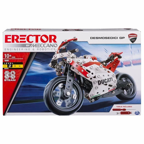 MECCANO Erector Ducati GP Model Motorcycle Building Kit Stem Engineering 358