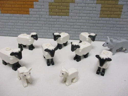(D8/1) MEOW 7 Sheep 2 Lambs and 3 Wolves Fantasy Era Kingdom Castle