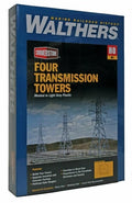 HIGH VOLTAGE TRANSMISSION TOWERS - Pack of 4 TOWERS HO Scale KIT 933-3121 - NEW