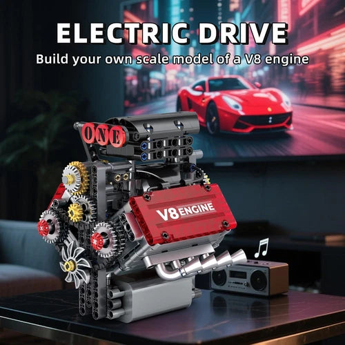 V8 Engine Building Set,V8 Engine Model Kit That Run,Build Your Own STEM Mini V8