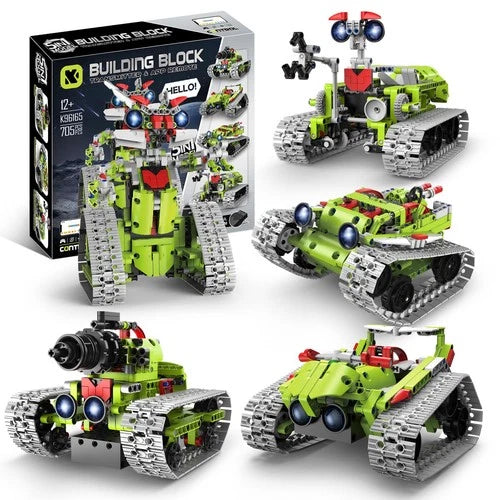 5 in 1 Robot Building Kit, & Remote Control Interstellar Building Robot