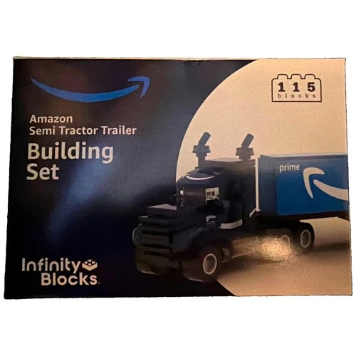 Rare Amazon Infinity Blocks Semi Tractor Trailer Set 115pcs Plastic Truck