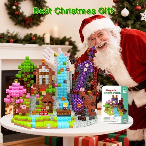 Magnetic Blocks Travel Magnetic Building Blocks Cubes - 200 PCS Tin Box Magne...