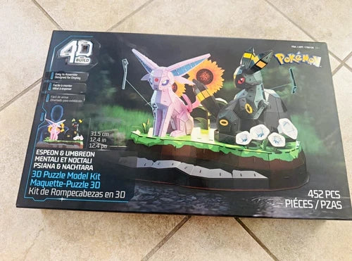 4D Build Pokemon Espeon & Umbreon 3D Cardboard Puzzle Model Kit 452pc