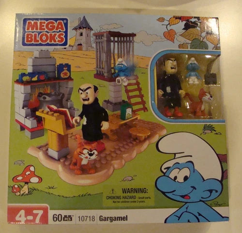 VERY RARE 2012 Mega Bloks Smurfs ~Gargamel & Azrael~ set 10718..60 pcs..SEALED..