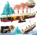 Titanic Building Blocks Set, 2288 Pieces Big Ship Block Model Set with Light Str