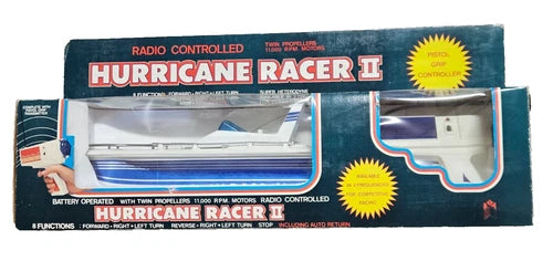 Hurricane Racer II R/C Radio Controlled SPEED Boat with Box 1986 Toy NOS RARE