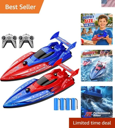 Ultimate Summer Water Toys: 2-Pack Spider RC Boats for Kids, 100 Mins Racing Fun
