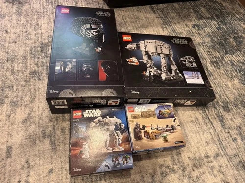 LEGO Star Wars Lot Of 4 New Sealed Sets - Kylo Ren Helmet 75415 AT-AT 75440 Mech