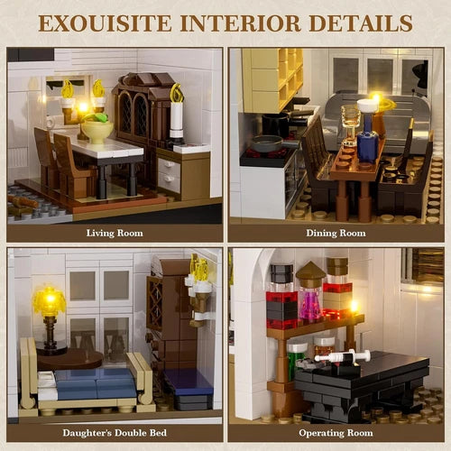 Magic House Building Set with LED Light, Owens House Blocks Toy Creator Archit