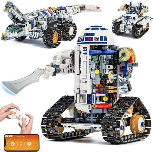 3-in-1 STEM Robot Building Kit with APP and Remote Control, Automotive Track