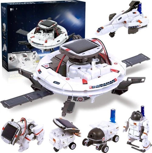 STEM 6-In-1 Education Solar Robot Toys for Age 8-13, Robotics Set Space Toys for