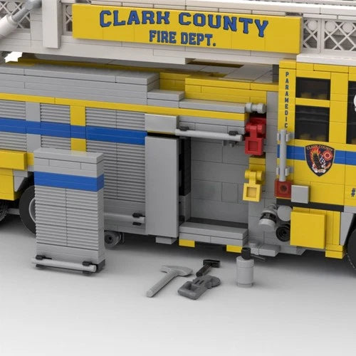 Custom MOC-252194 Ladder Fire Truck Model Building Blocks Set 1783PCS