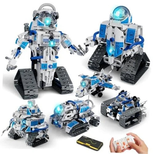 6 in 1 STEM Robot Building Kit, 780 PCS APP & Remote Control Space Robot Toys