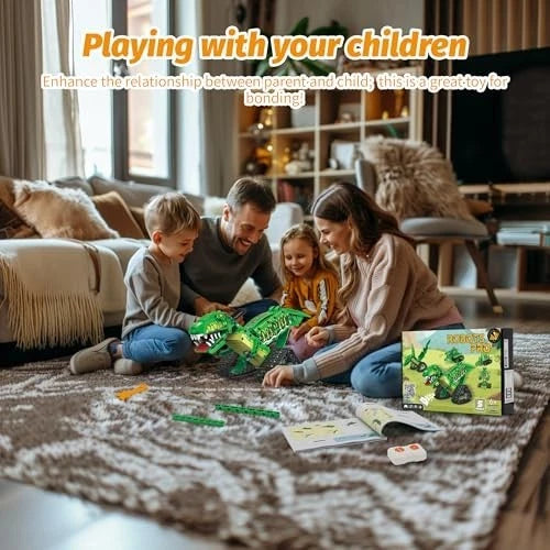 5-in-1 Dinosaur Toy Building Set for Kids 6-12, Remote Control & APP, STEM Gift