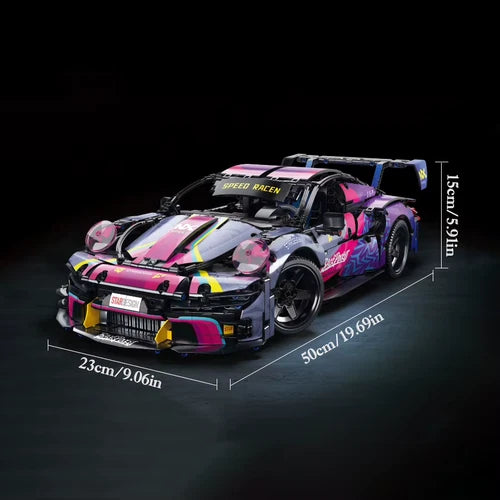 New Porsche 911 RSR 1700Pcs Racing Car Technical Building Blocks Sports Car Set