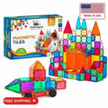 100 Pc Magnetic Tiles Building Blocks Set for Kids Magnet Tiles