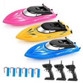 3PACK Remote Control Rc Boat for Kids - 2.4Ghz Control - Whole Red Blue Pink