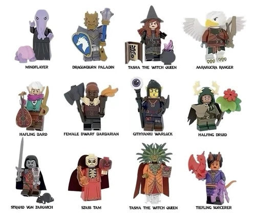 Complete Set of (12) MEOW Dungeons and Dragons D&D Minifigures 71047 New Sealed