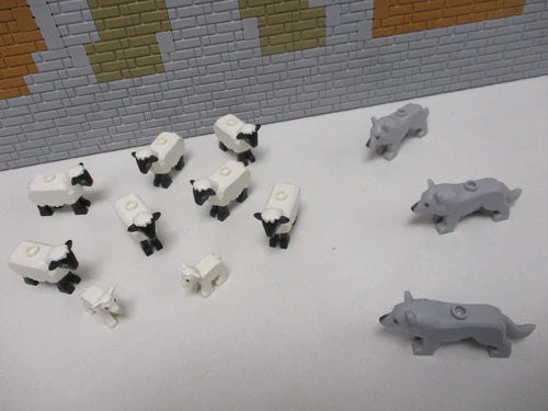 (D8/1) MEOW 7 Sheep 2 Lambs and 3 Wolves Fantasy Era Kingdom Castle