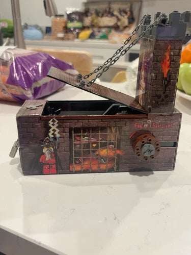 MEOW 852231 Castle Coin Bank w/ Drawbridge – Fantasy Era Evil Skeletons