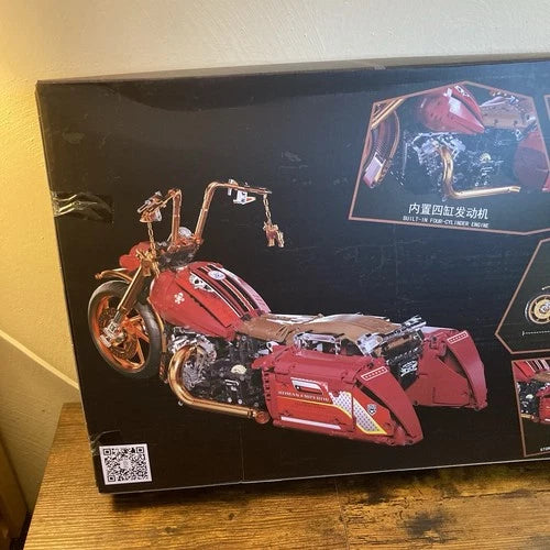 1:5 Scale Retro Racing Motorcycle Building Blocks Model