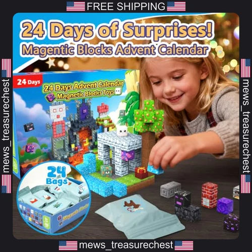 Magnetic Blocks Advent Calendar 2026, 150PCS STEM Building Set for Kids