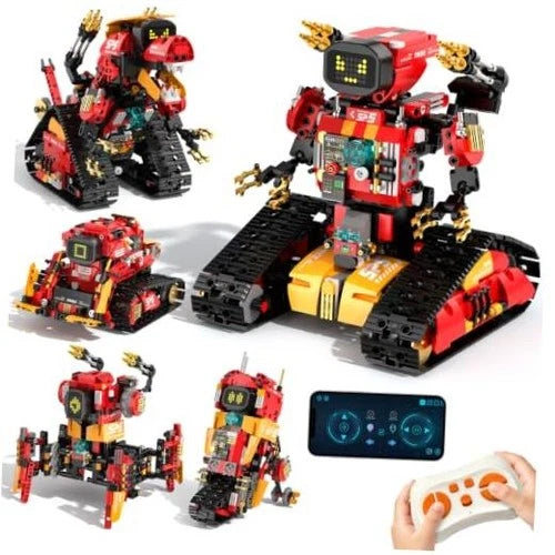 5 in 1 Stem Robot Building Kit for Kids - Remote & App Robot - 896 Pcs