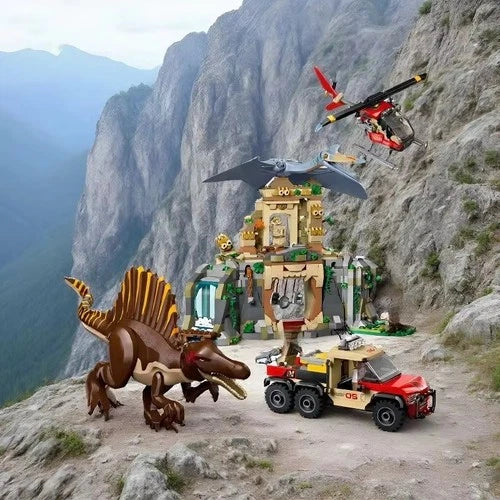 984pcs Spinosaurus & Quetzalcoatlus Air Mission Building Blocks MOC 76976 Toy