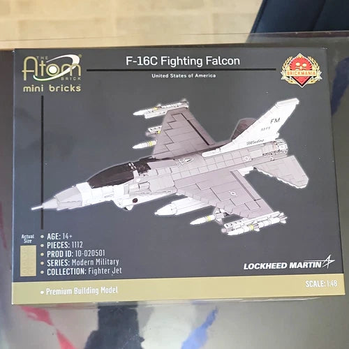The Atom Brick F-16C Fighting Falcon 1112pc Building Set 1:48 Military 14+