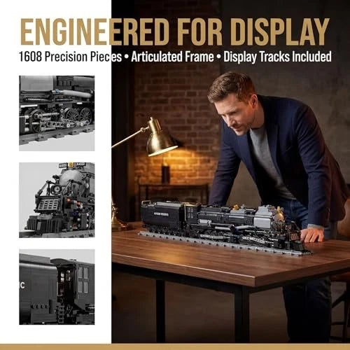 Steam Train Building Block Model Set for Adults - Creative DIY Toy Kit