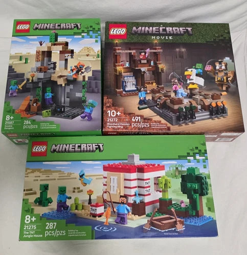 Lego Minecraft Lot of Three (New In Box) - 21587, 21272, 21275
